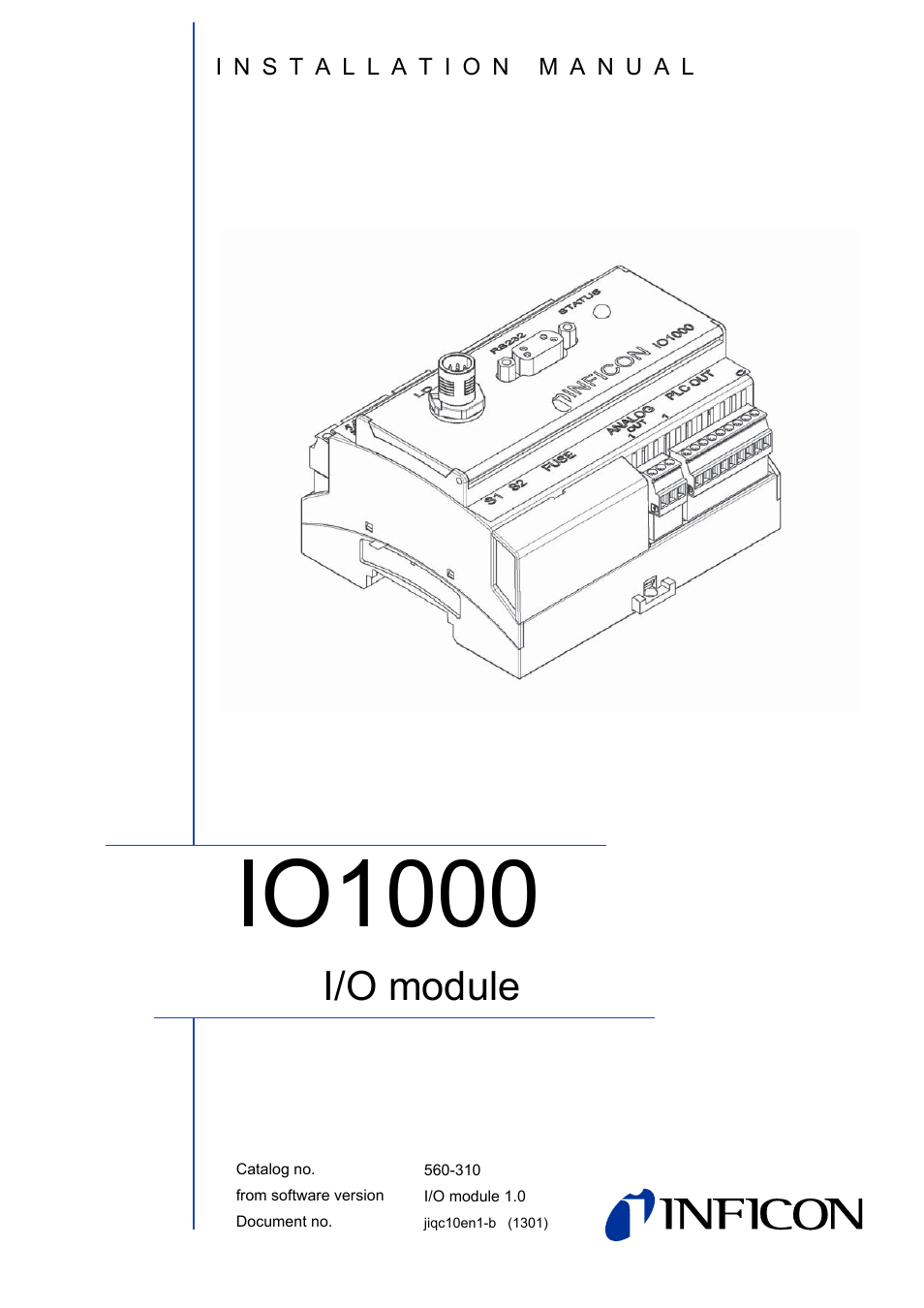 INFICON I/O1000 I/O module User Manual | 18 pages
