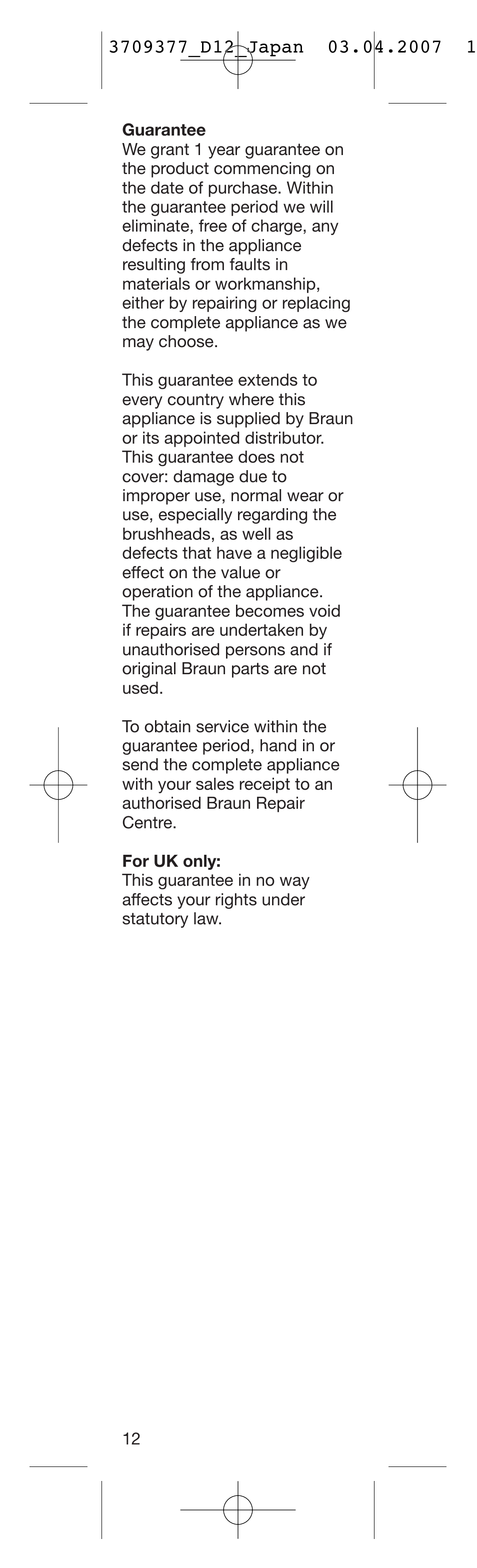 Braun D12013 W User Manual | Page 12 / 13