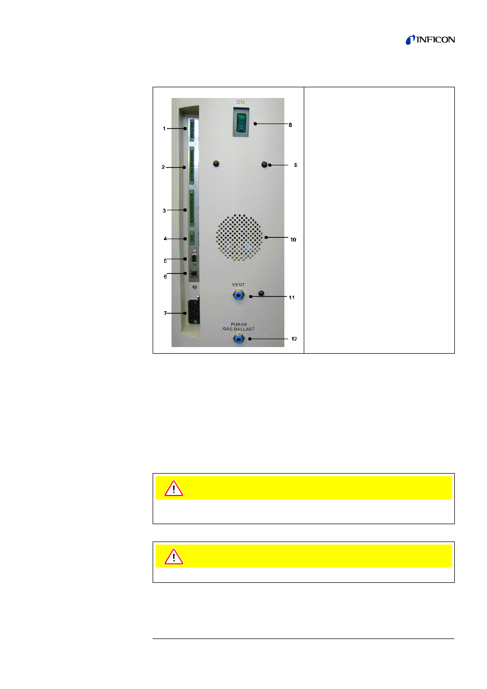Connections for the data acquisition systems, Fig. 2-6, 7 is a | 2 connections for the data acquisition systems, Caution | INFICON UL5000 Dry Helium Leak Detector User Manual | Page 23 / 108