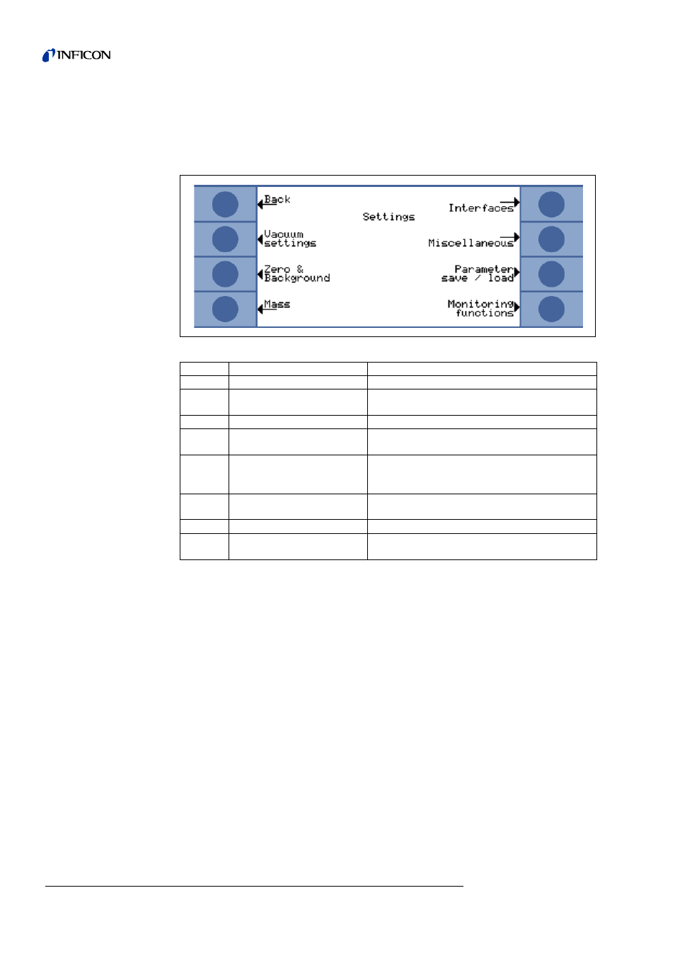 Settings 66, Settings, 6 settings | INFICON UL1000 Helium leak detector User Manual | Page 66 / 119