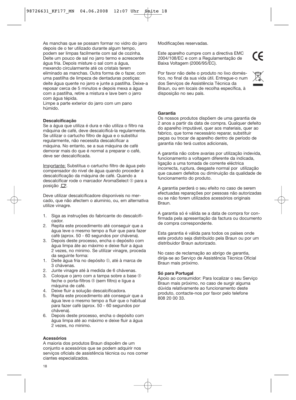 Braun AromaSelect KF 177 User Manual | Page 18 / 39