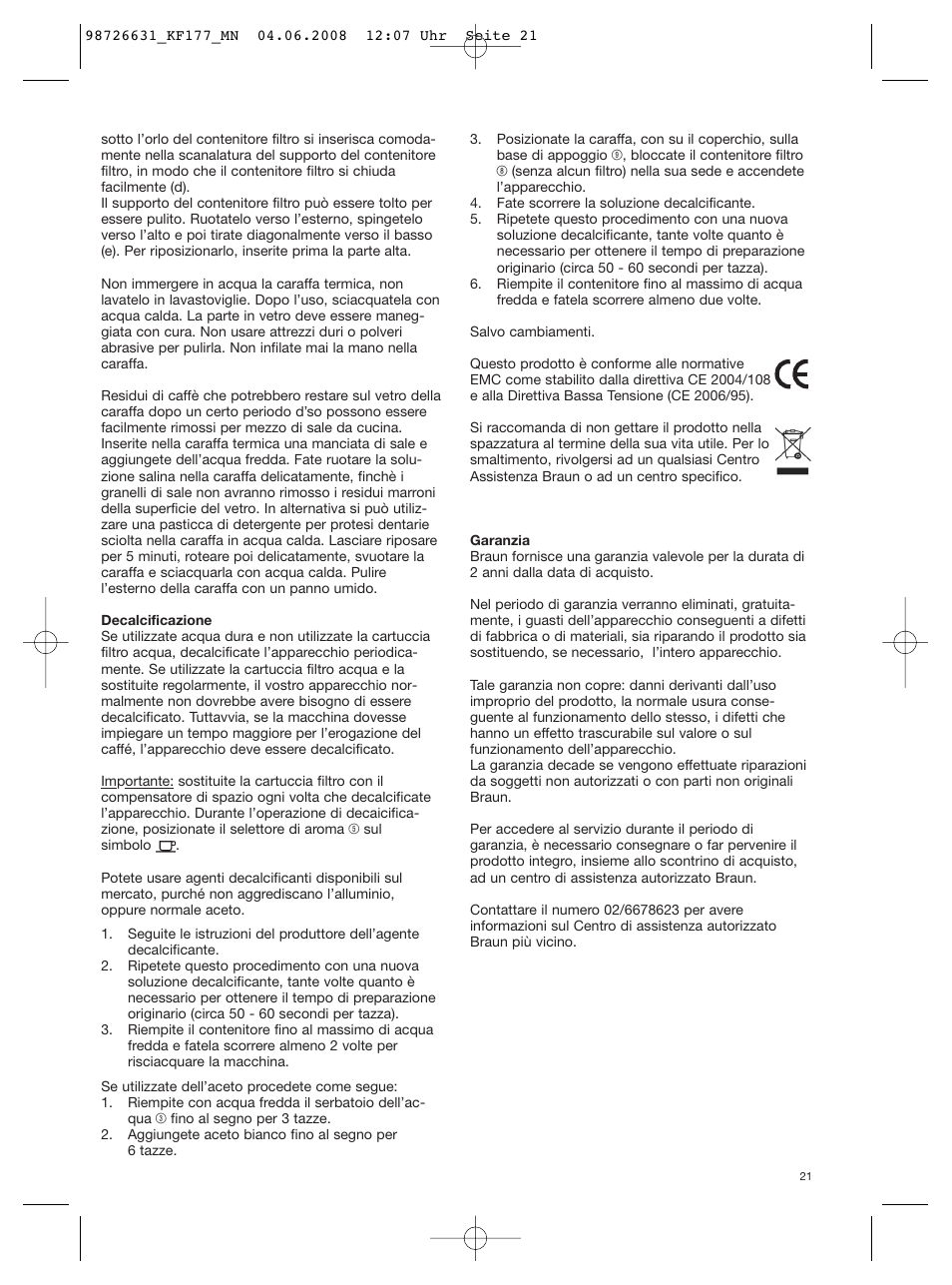 Braun AromaSelect KF 177 User Manual | Page 21 / 39