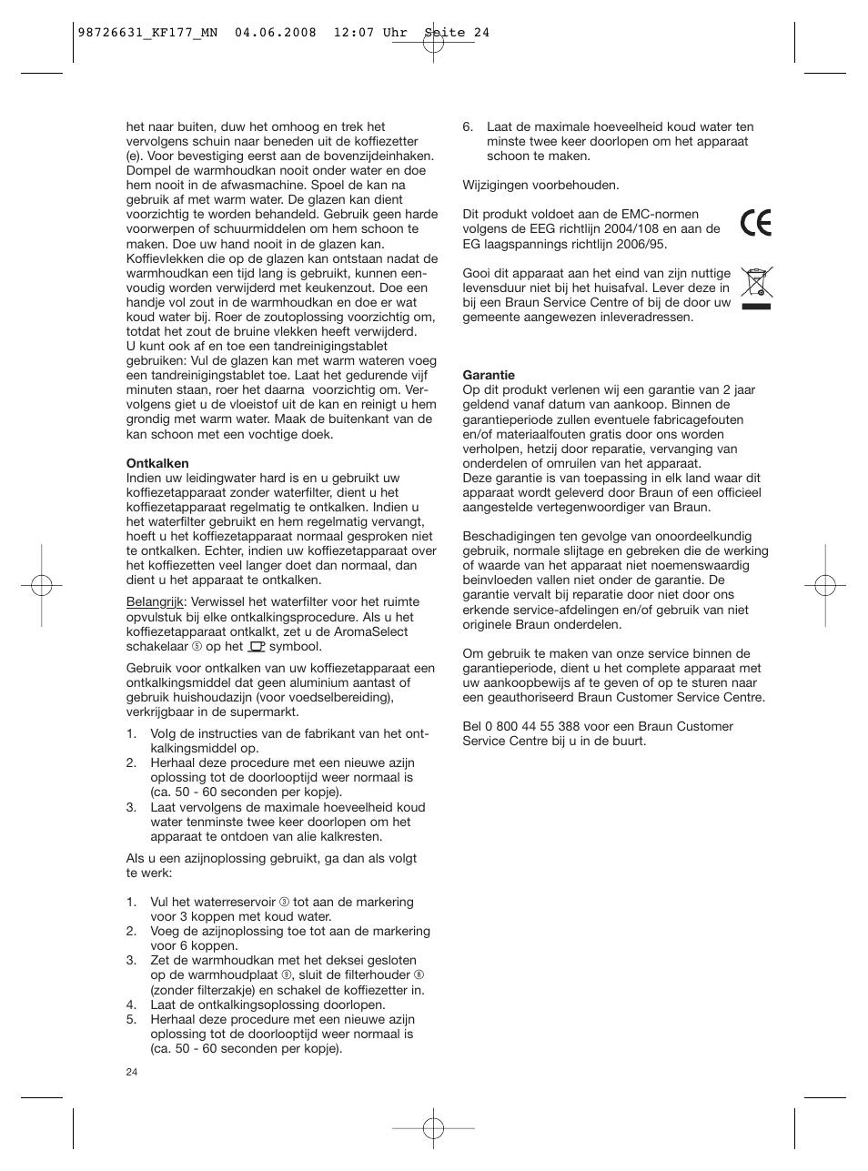 Braun AromaSelect KF 177 User Manual | Page 24 / 39