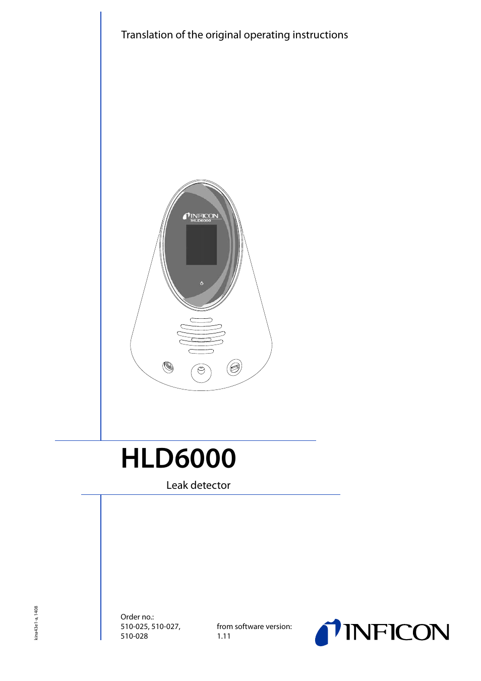 INFICON HLD6000 Refrigerant Leak Detector User Manual | 76 pages