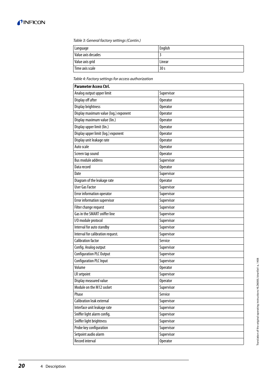 INFICON HLD6000 Refrigerant Leak Detector User Manual | Page 20 / 76