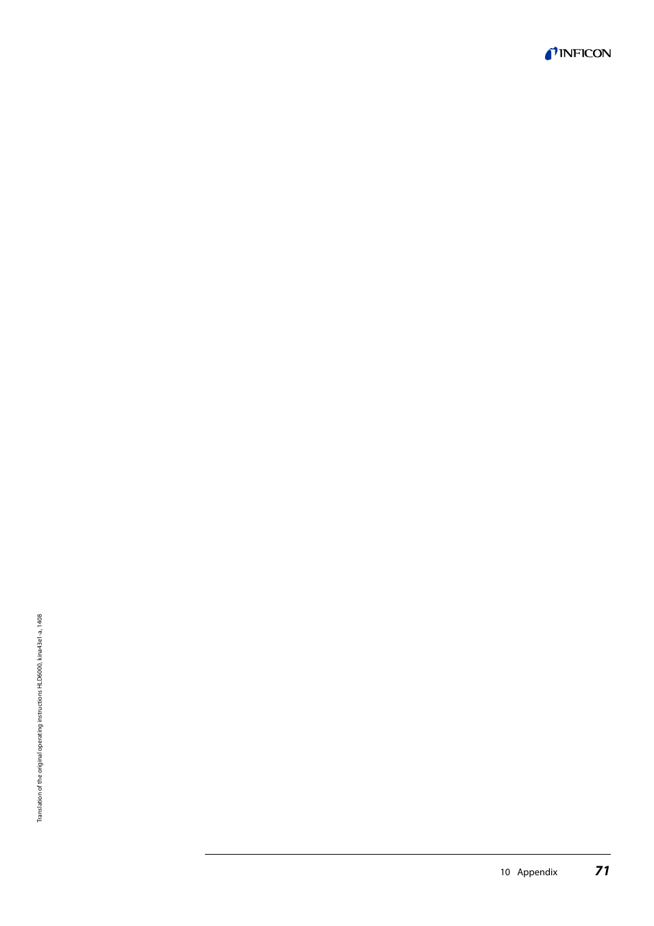 10 appendix | INFICON HLD6000 Refrigerant Leak Detector User Manual | Page 71 / 76
