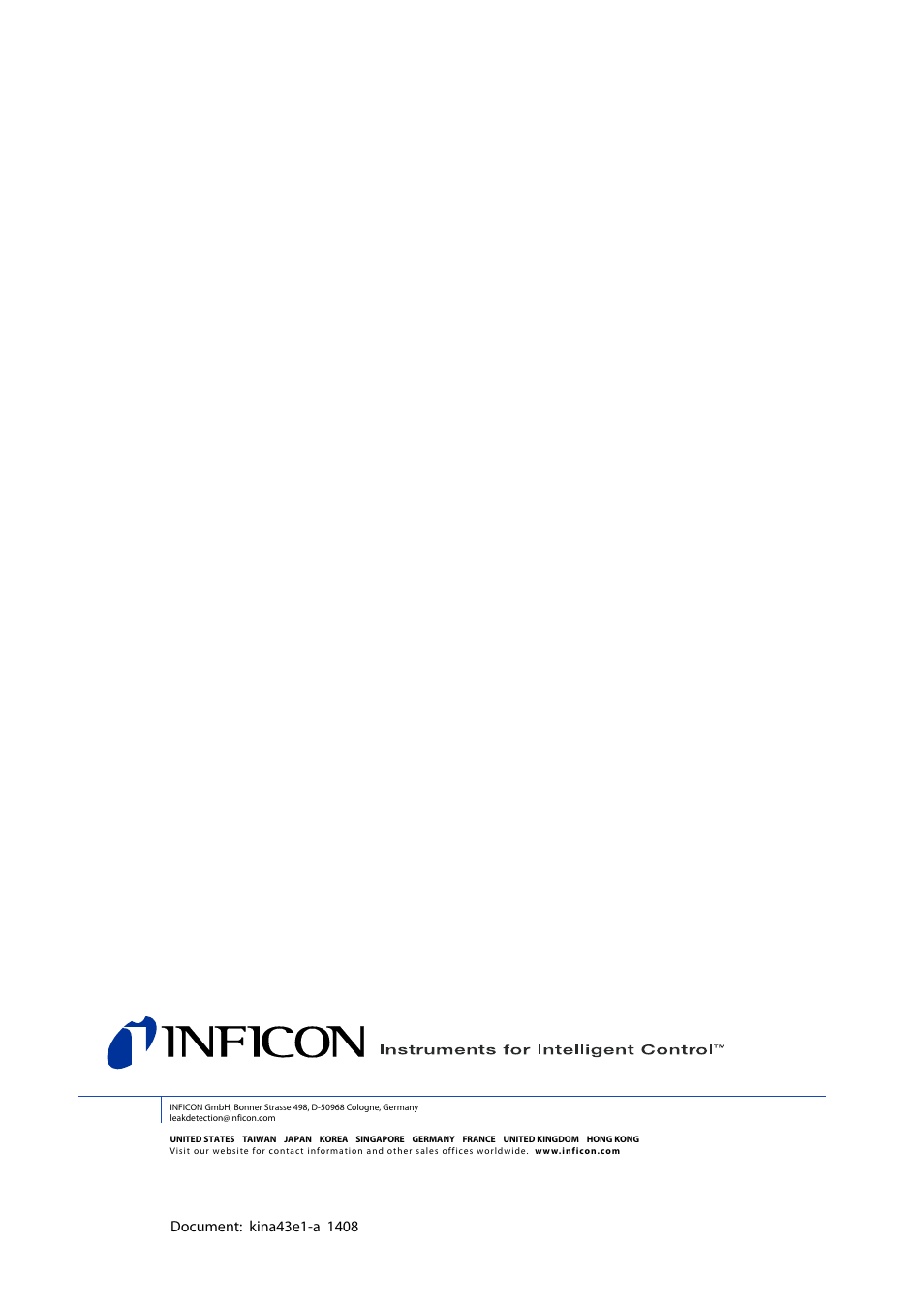 INFICON HLD6000 Refrigerant Leak Detector User Manual | Page 76 / 76