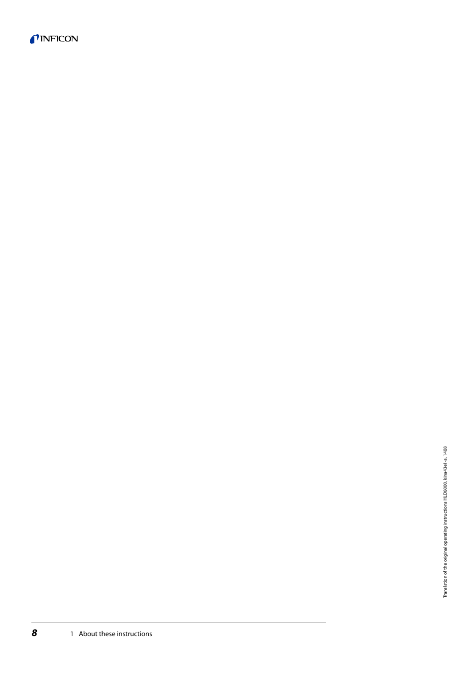 1 about these instructions | INFICON HLD6000 Refrigerant Leak Detector User Manual | Page 8 / 76