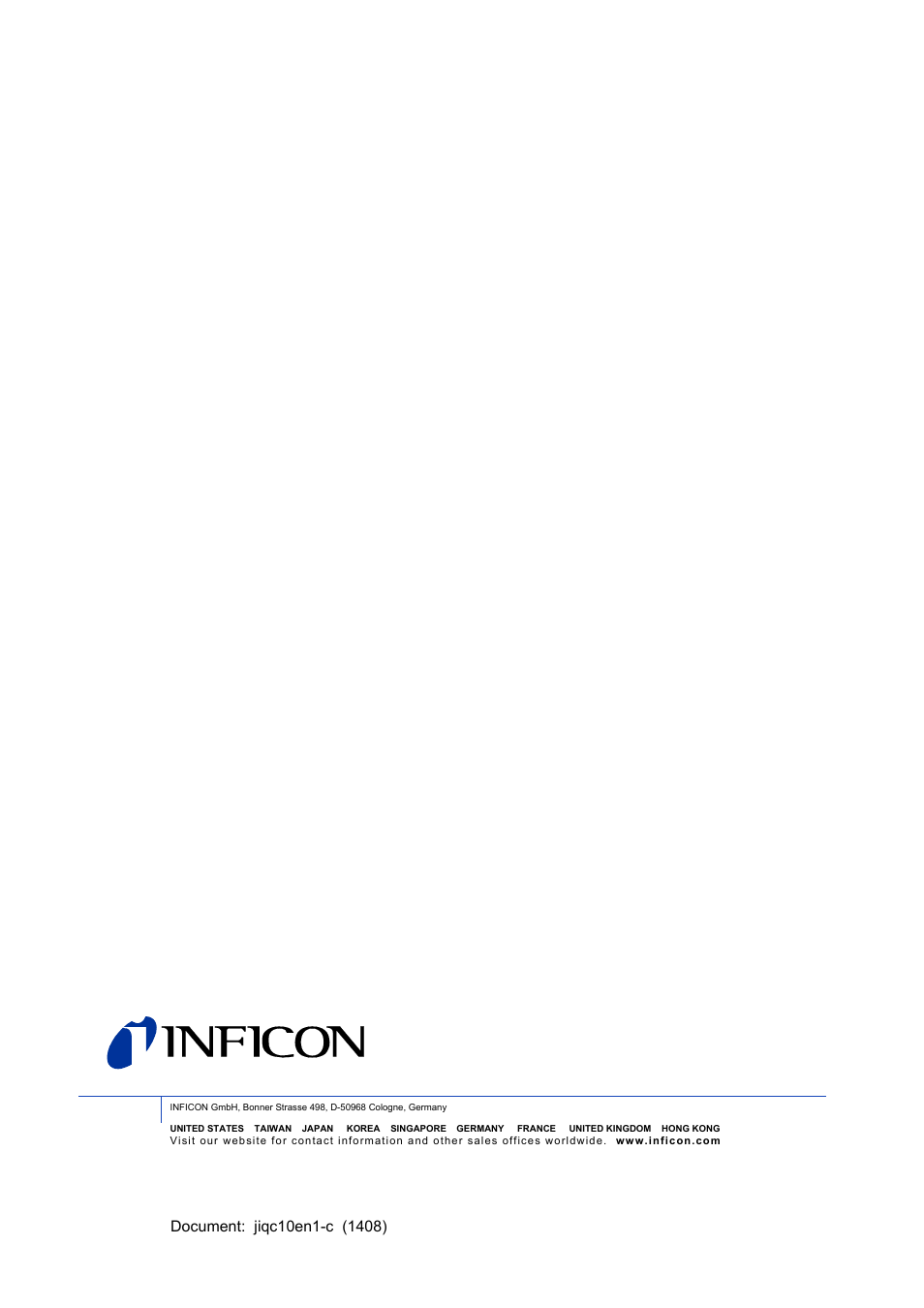 INFICON IO1000 I/O module User Manual | Page 18 / 18