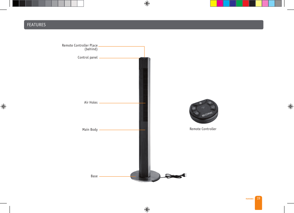 Features | Bork CF TOR 4040 SI User Manual | Page 19 / 40