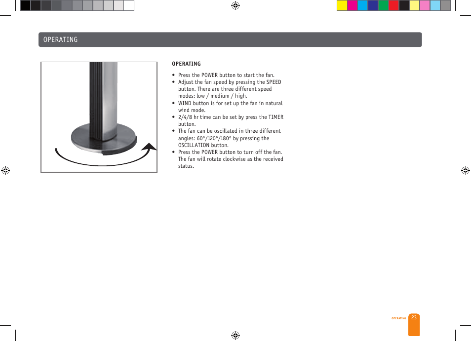 Operating | Bork CF TOR 4040 SI User Manual | Page 23 / 40