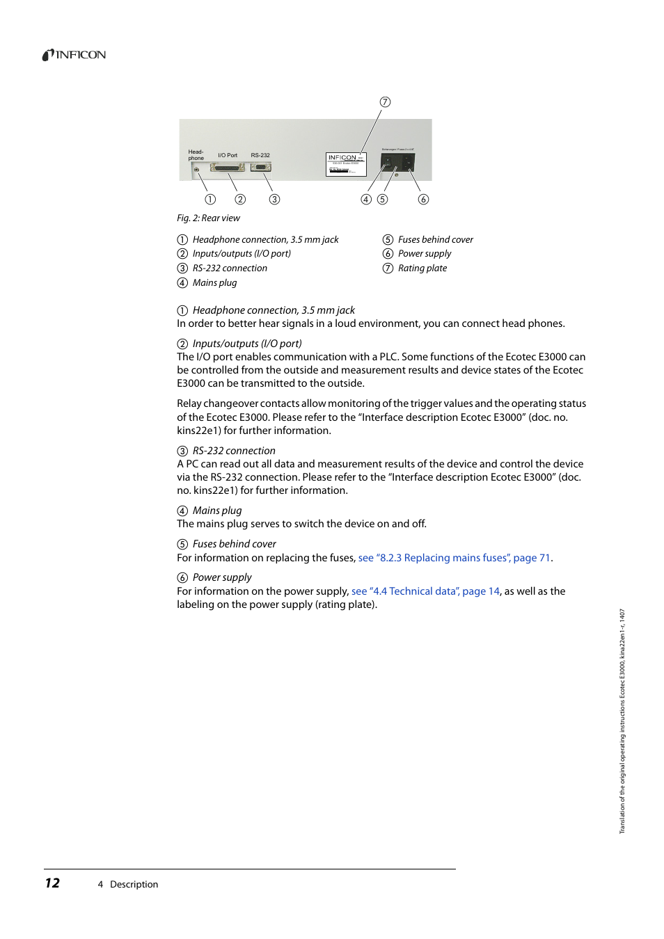 INFICON Ecotec E3000 Multigas-Sniffer-Leak Detector User Manual | Page 12 / 92