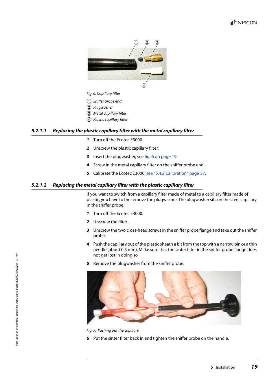 INFICON Ecotec E3000 Multigas-Sniffer-Leak Detector User Manual | Page 19 / 92