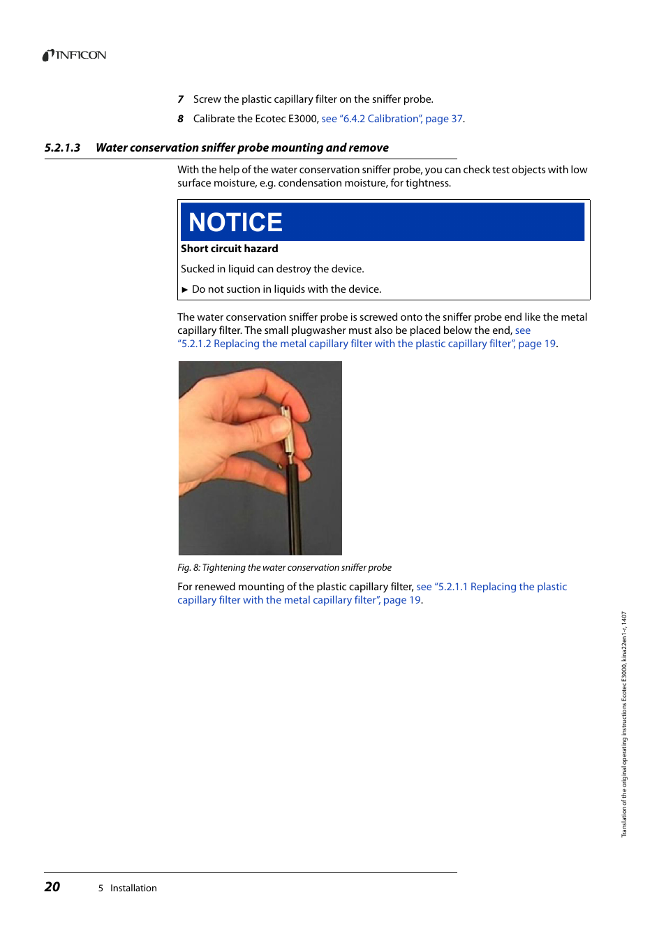 INFICON Ecotec E3000 Multigas-Sniffer-Leak Detector User Manual | Page 20 / 92