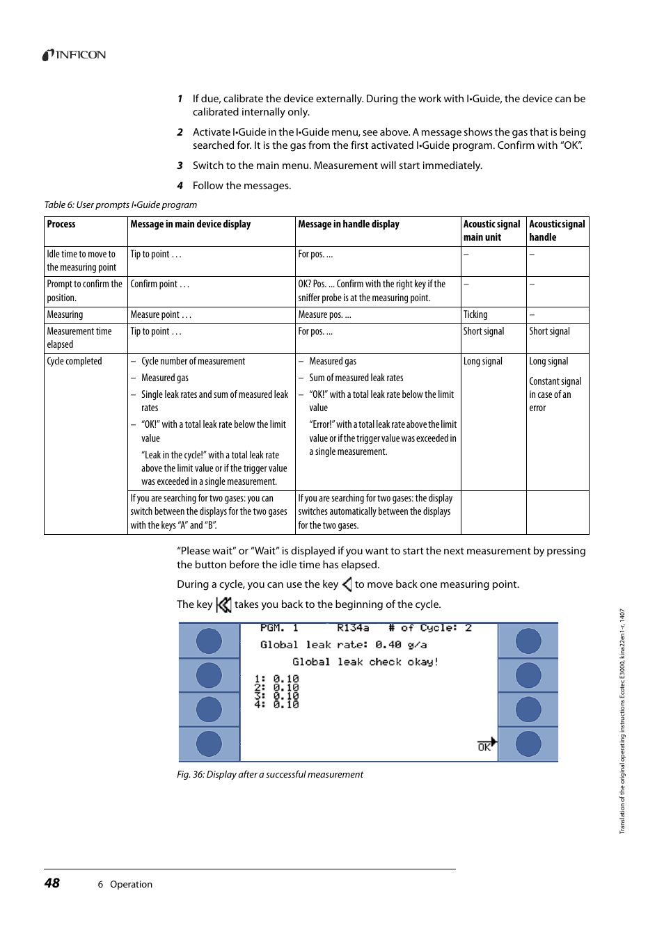 INFICON Ecotec E3000 Multigas-Sniffer-Leak Detector User Manual | Page 48 / 92