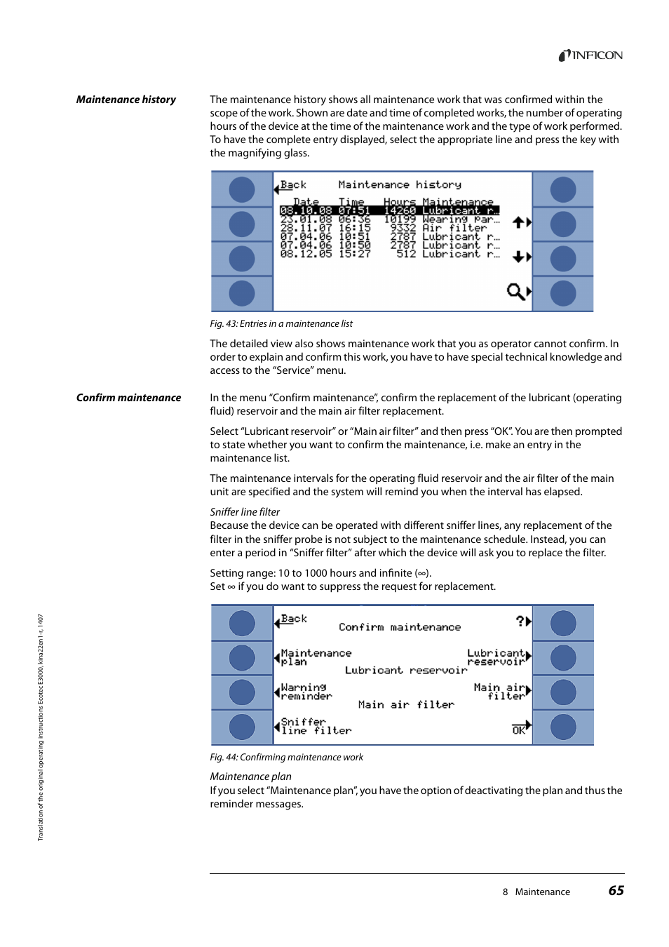INFICON Ecotec E3000 Multigas-Sniffer-Leak Detector User Manual | Page 65 / 92