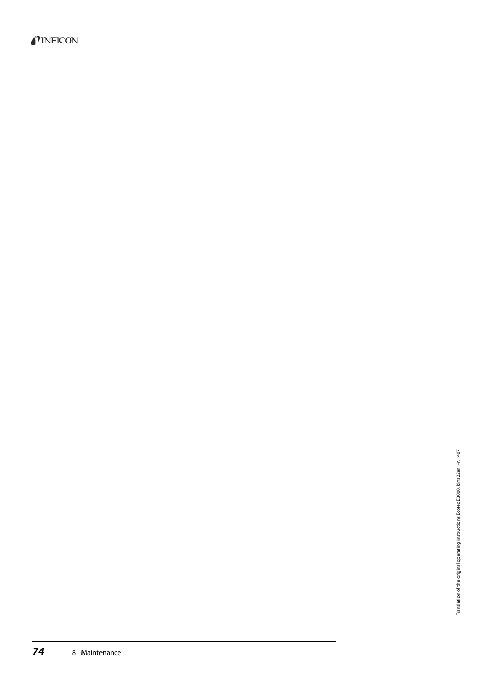 8 maintenance | INFICON Ecotec E3000 Multigas-Sniffer-Leak Detector User Manual | Page 74 / 92