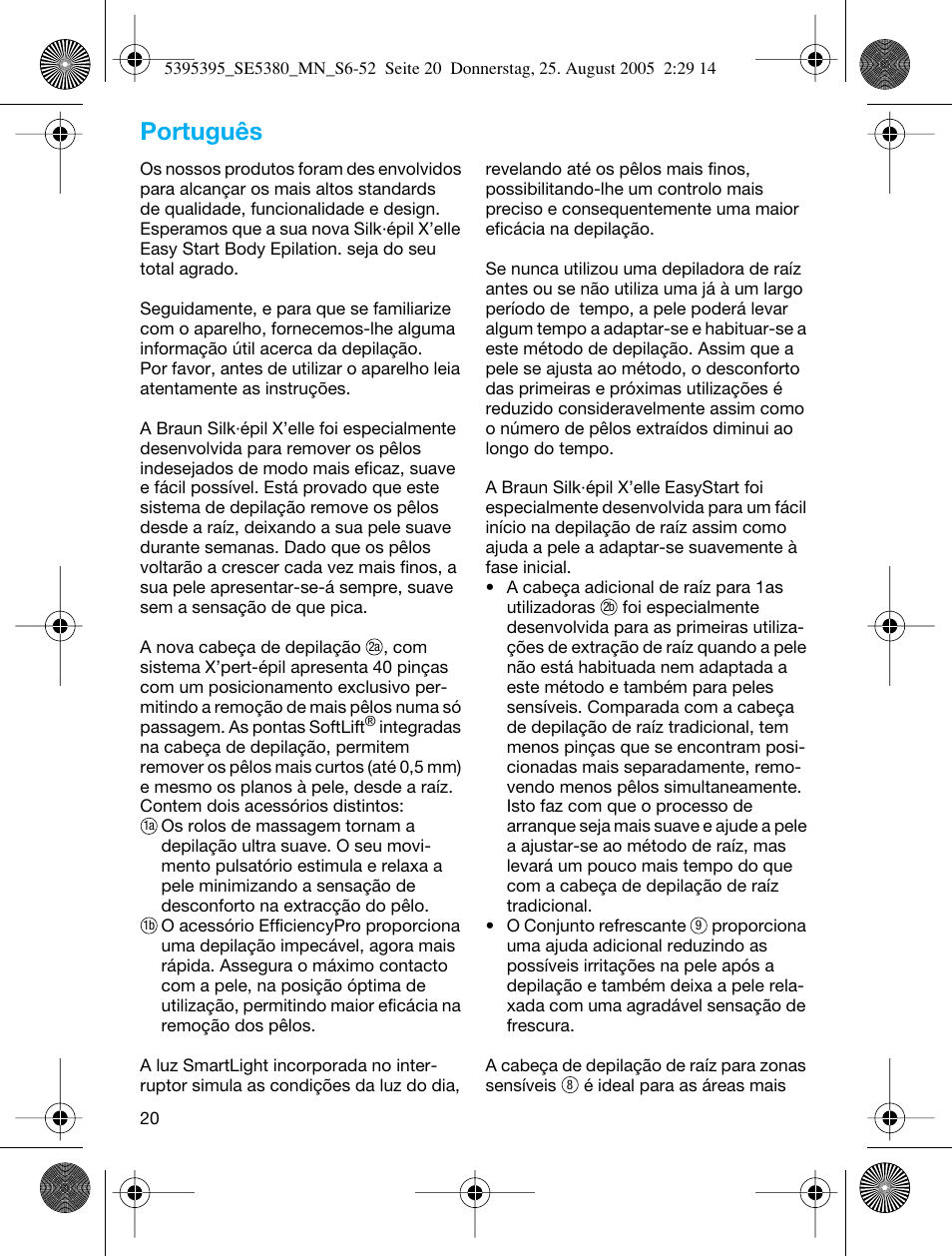 Português | Braun SILK-??PI X'ELLE 5380 User Manual | Page 19 / 51