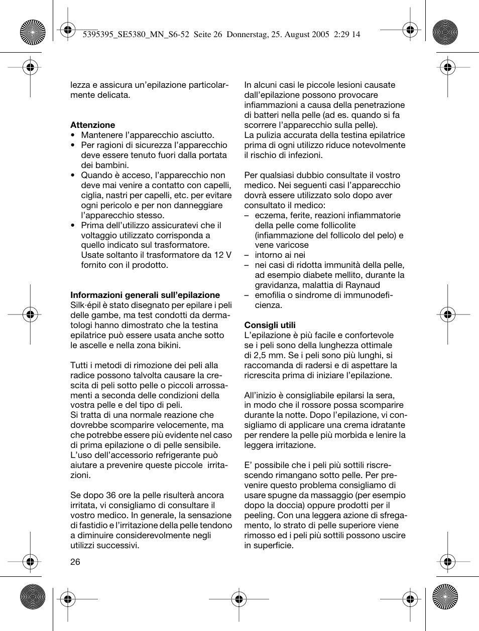 Braun SILK-??PI X'ELLE 5380 User Manual | Page 25 / 51
