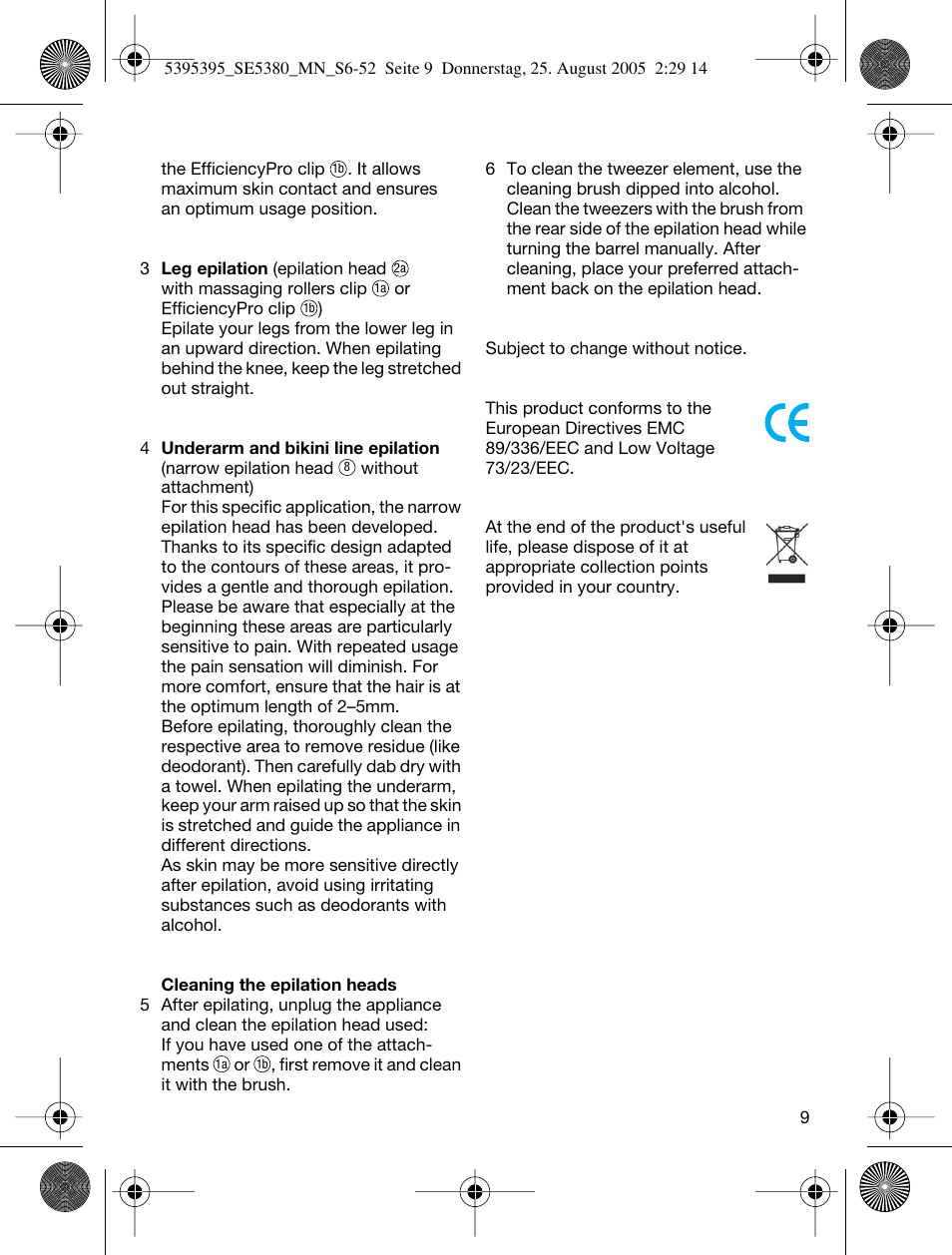 Braun SILK-??PI X'ELLE 5380 User Manual | Page 8 / 51