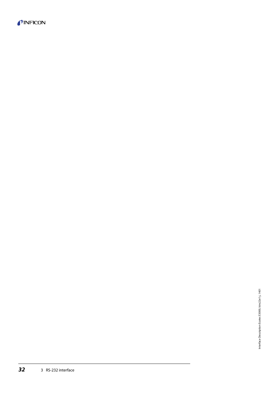 3 rs-232 interface | INFICON Ecotec E3000 Multigas-Sniffer-Leak Detector Interface description User Manual | Page 32 / 36