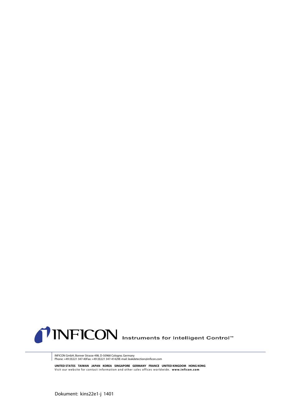 INFICON Ecotec E3000 Multigas-Sniffer-Leak Detector Interface description User Manual | Page 36 / 36