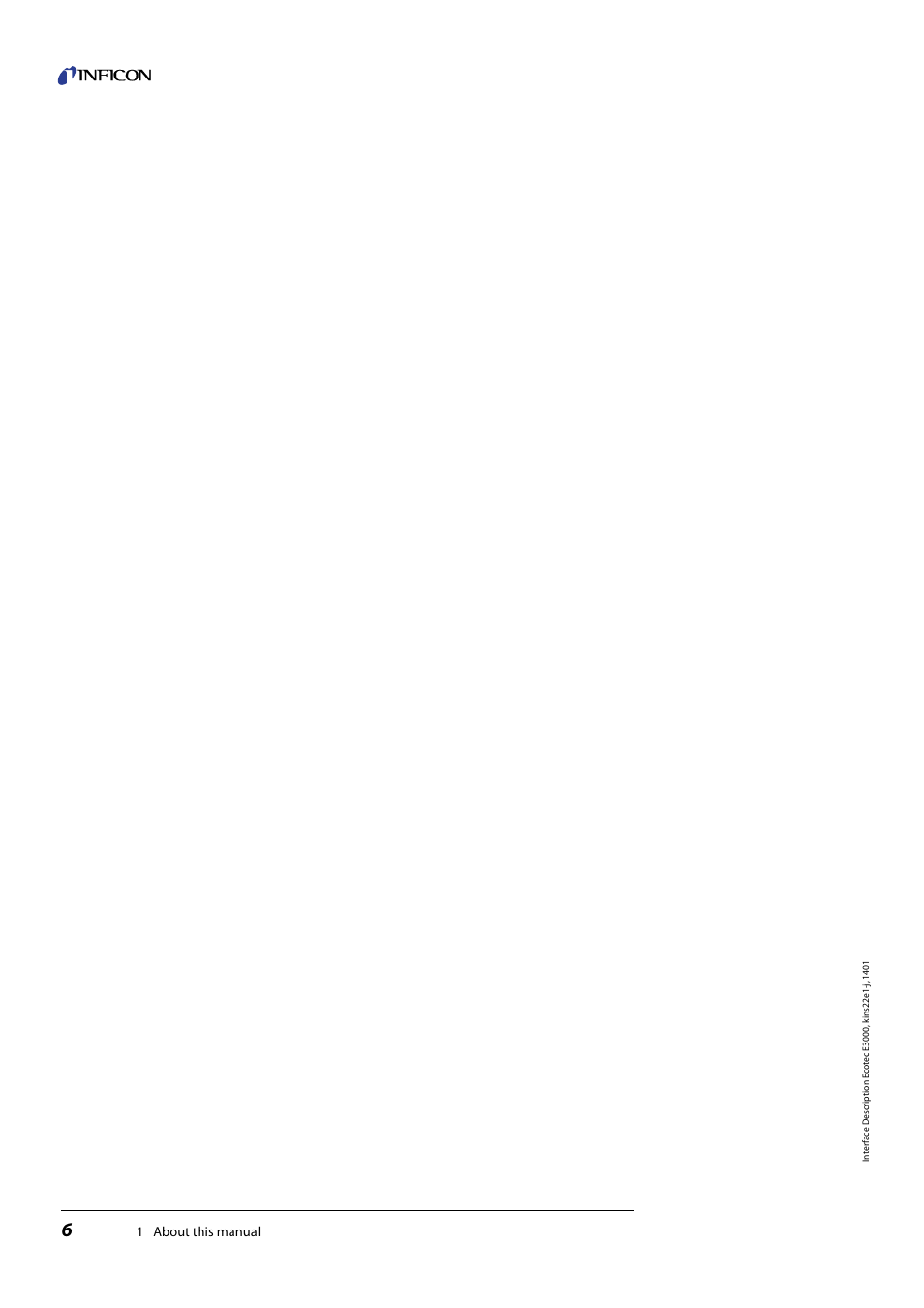 1 about this manual | INFICON Ecotec E3000 Multigas-Sniffer-Leak Detector Interface description User Manual | Page 6 / 36