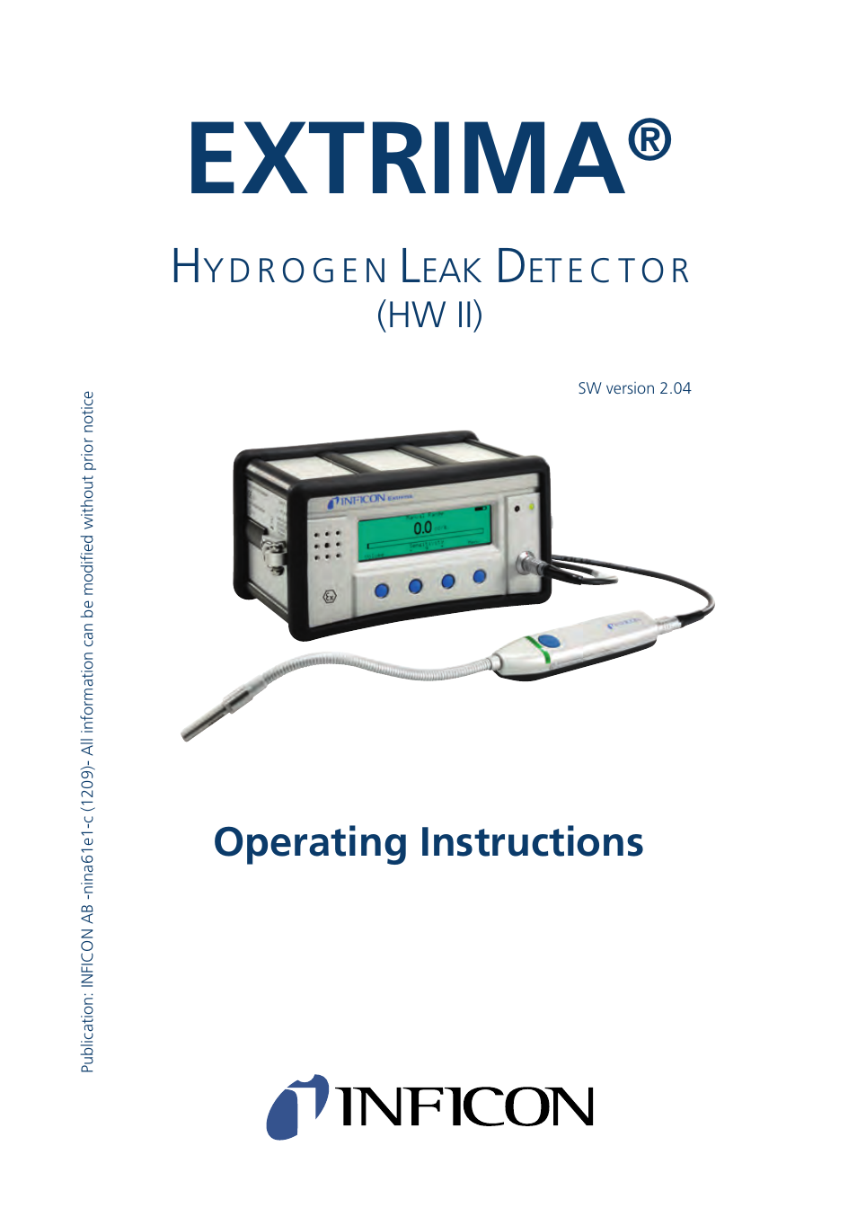 INFICON Extrima Ex-certified Hydrogen Leak Detector User Manual | 62 pages