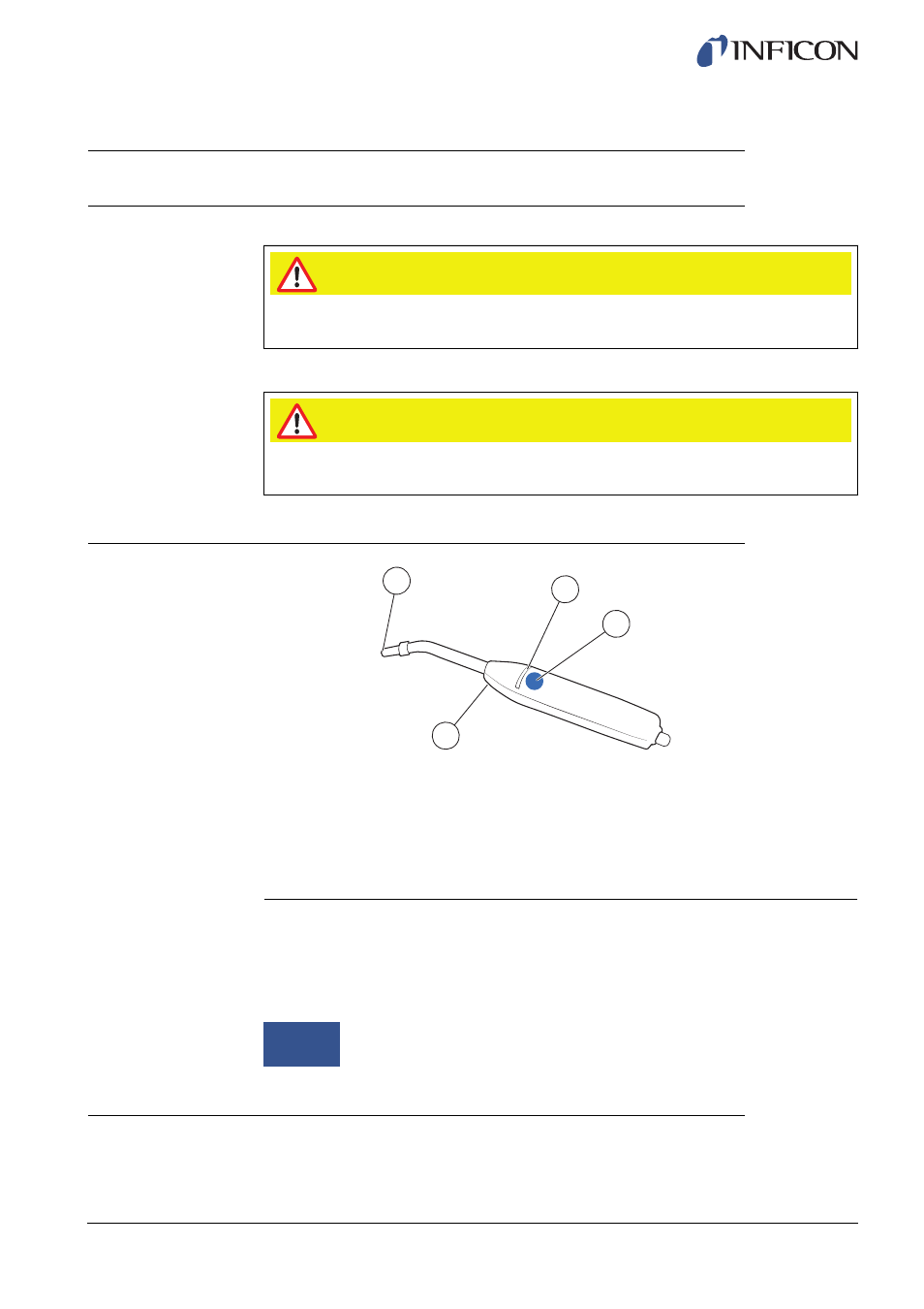 4 hand probe p50, 1 general information, 2 description | 3 calibration, Hand probe p50, General information, Description, Calibration, 4hand probe p50, 1 general information 4.2 description | INFICON Sensistor ILS500 Leak Detection System User Manual | Page 19 / 107