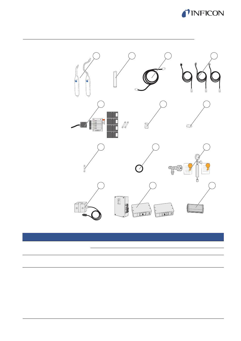 15 spare parts and accessories, Spare parts and accessories | INFICON Sensistor ILS500 Leak Detection System User Manual | Page 99 / 107