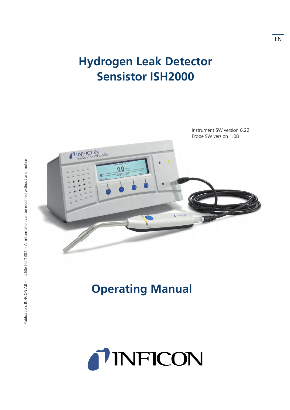 INFICON Sensistor ISH2000 Hydrogen Leak Detector User Manual | 58 pages
