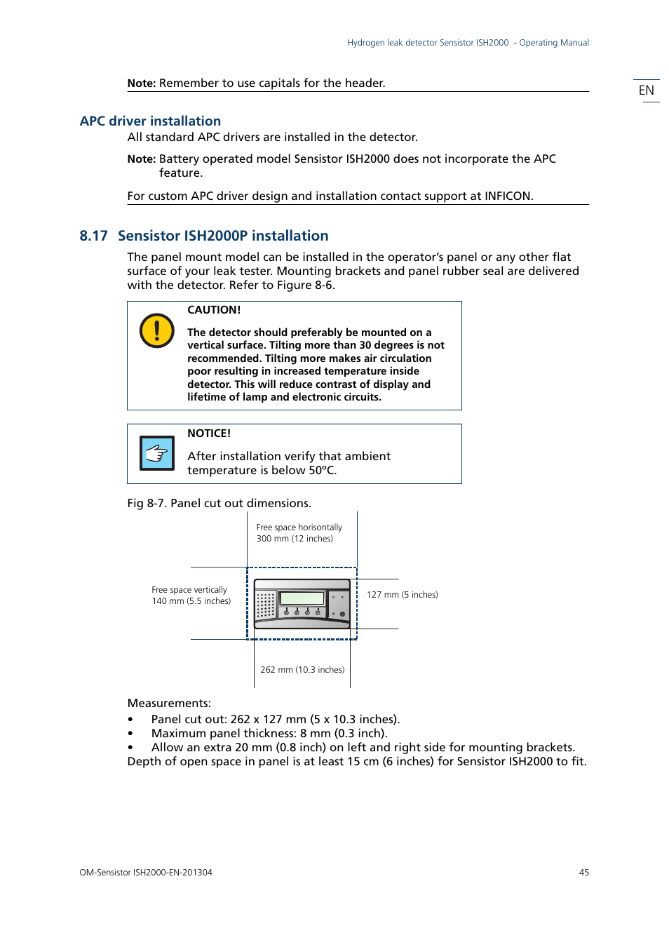 17 sensistor ish2000p installation, Apc driver installation | INFICON Sensistor ISH2000 Hydrogen Leak Detector User Manual | Page 45 / 58