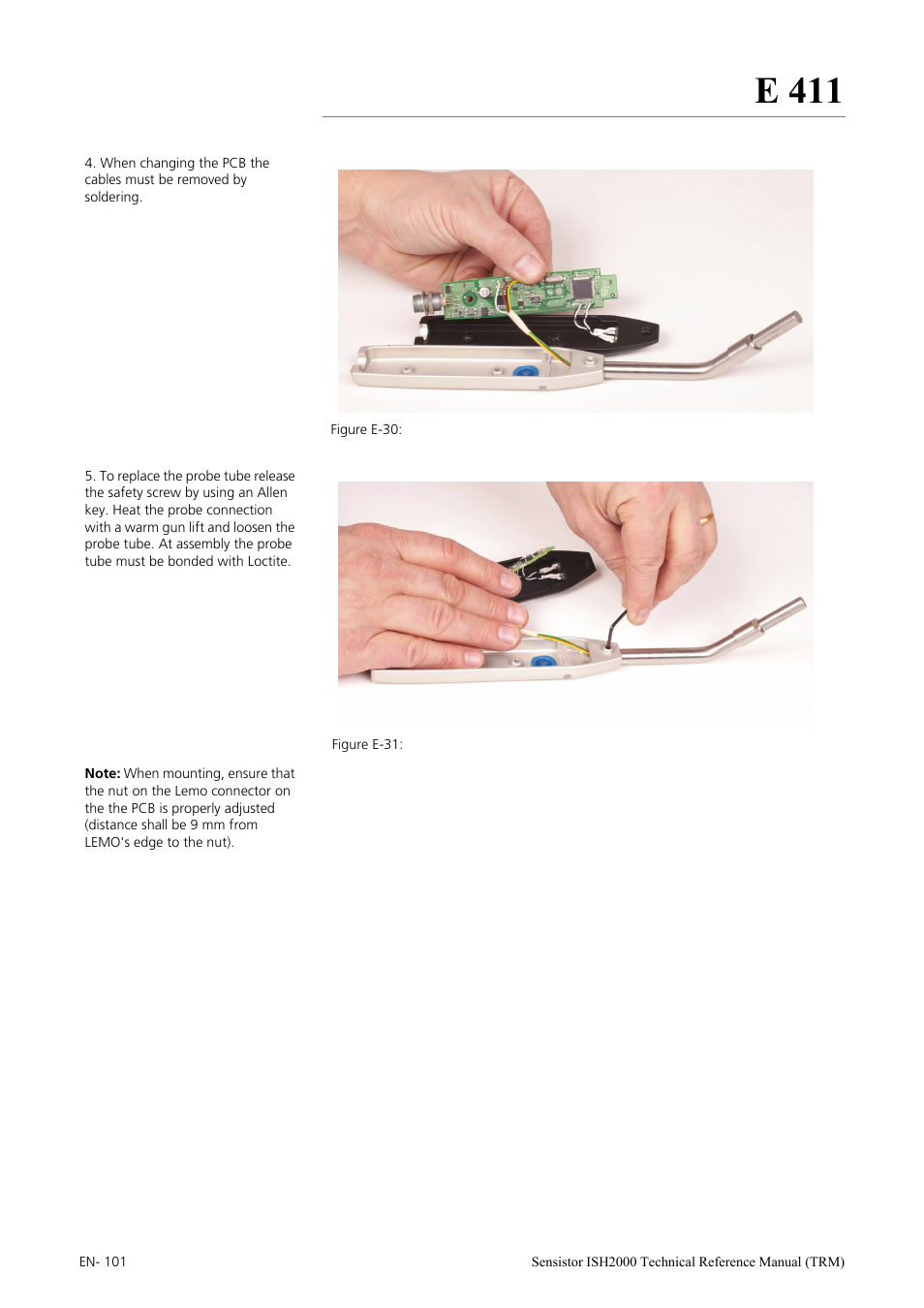 E 411 | INFICON Sensistor ISH2000 Hydrogen Leak Detector User Manual | Page 101 / 108