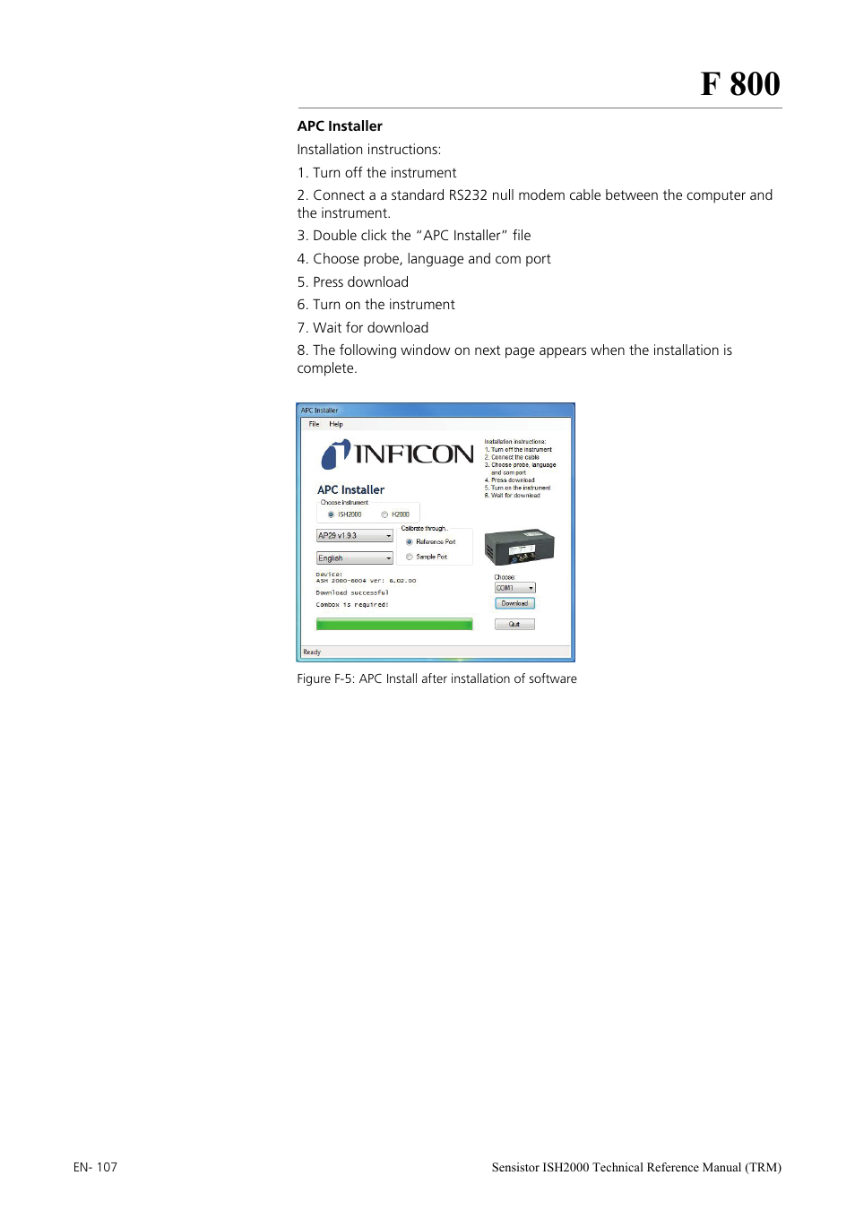 F 800 | INFICON Sensistor ISH2000 Hydrogen Leak Detector User Manual | Page 107 / 108