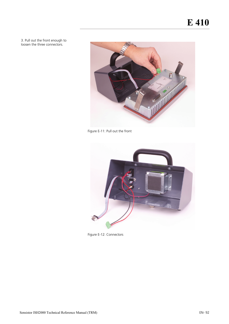 E 410 | INFICON Sensistor ISH2000 Hydrogen Leak Detector User Manual | Page 92 / 108