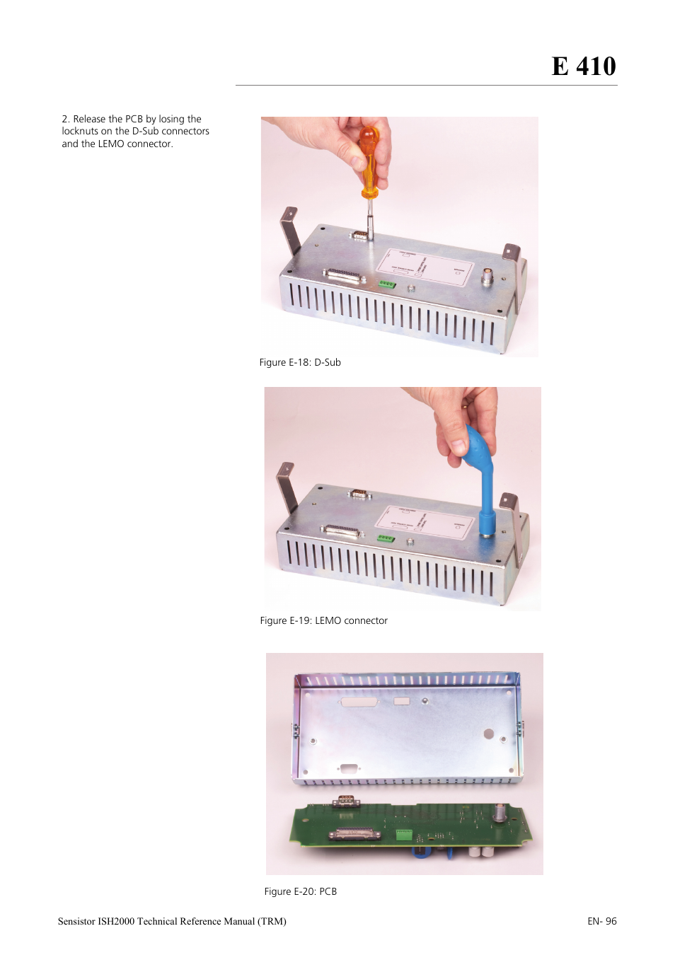 E 410 | INFICON Sensistor ISH2000 Hydrogen Leak Detector User Manual | Page 96 / 108