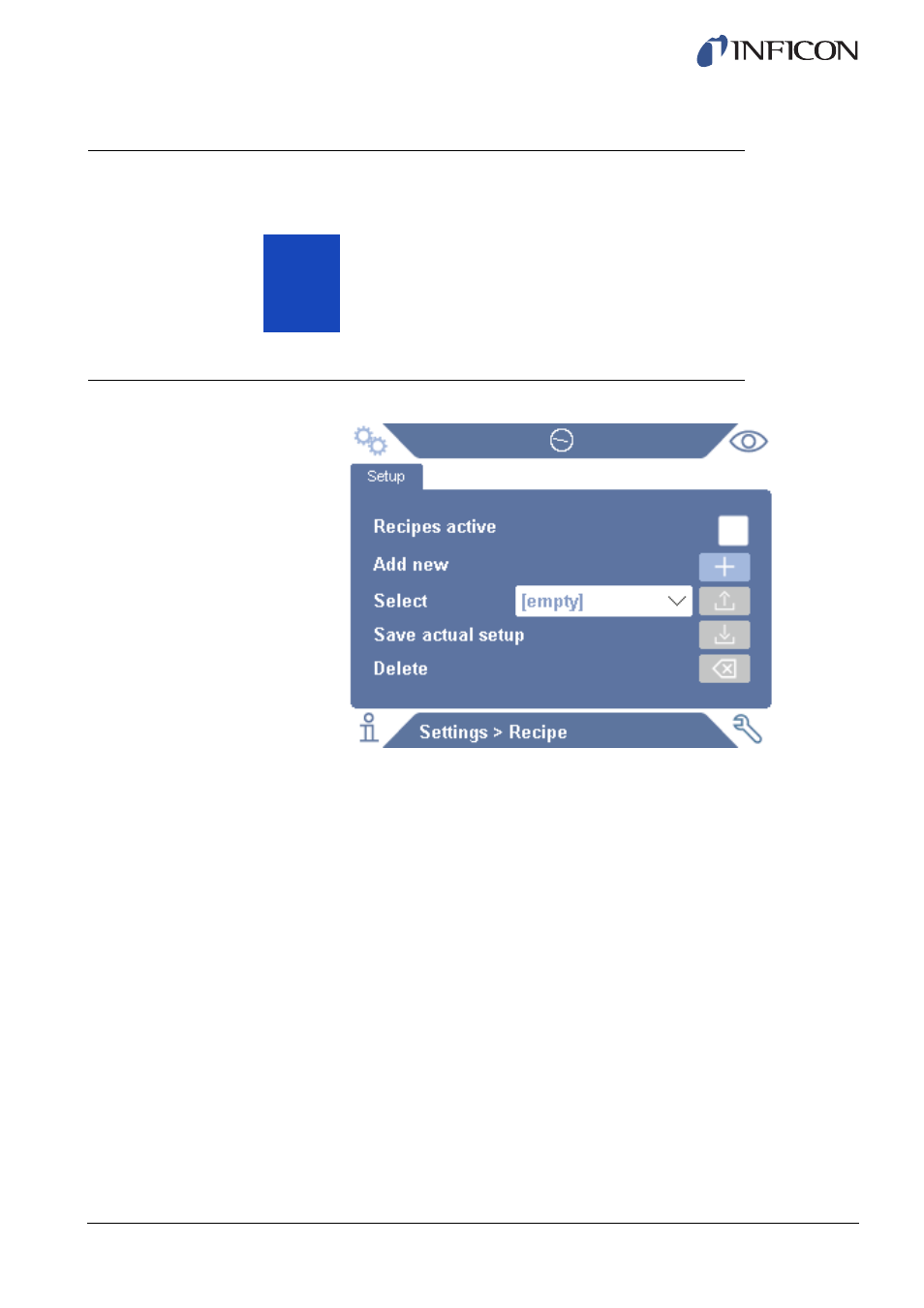 9 recipes, Notice, 1 recipe overview | Recipes, Recipe overview, 9recipes | INFICON Sensistor Sentrac Hydrogen Leak Detector User Manual | Page 45 / 86