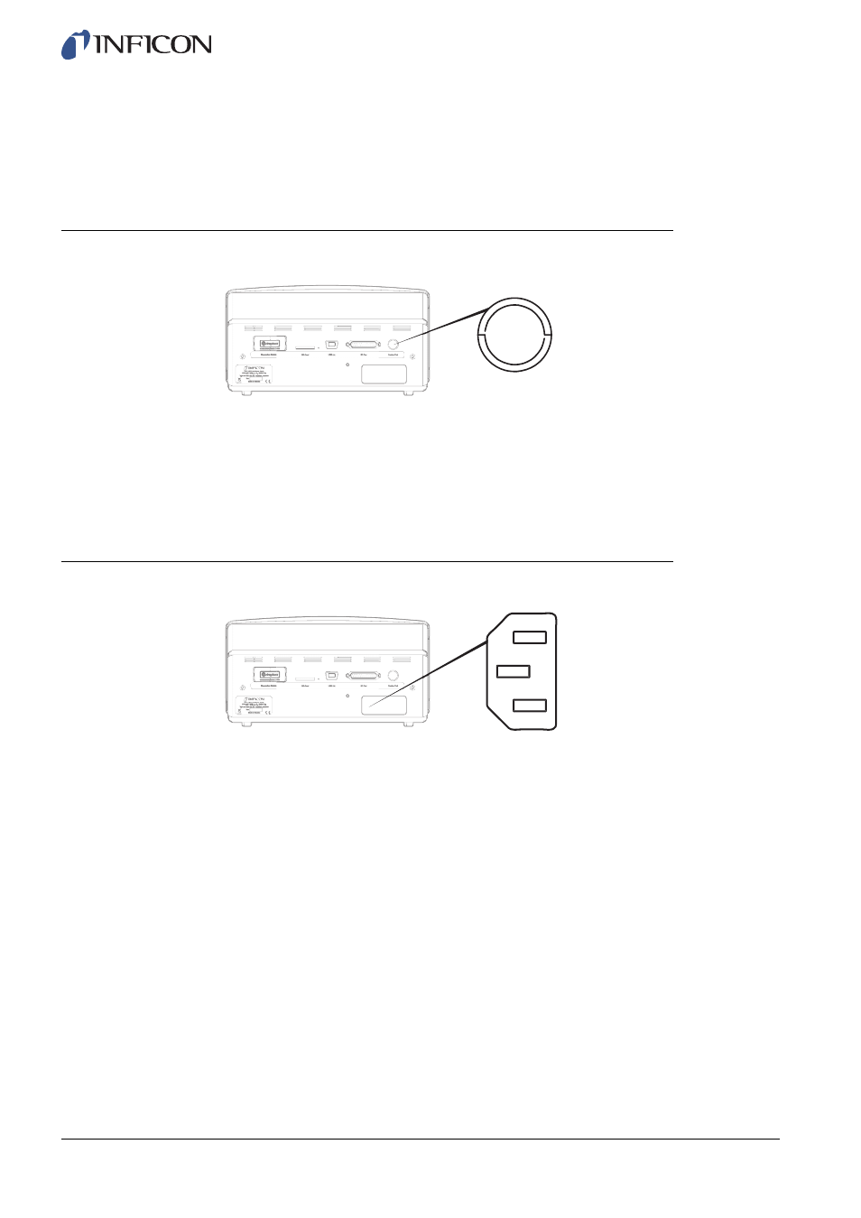 4 connection port, 5 power input (desktop model) | INFICON Sensistor Sentrac Hydrogen Leak Detector User Manual | Page 72 / 86