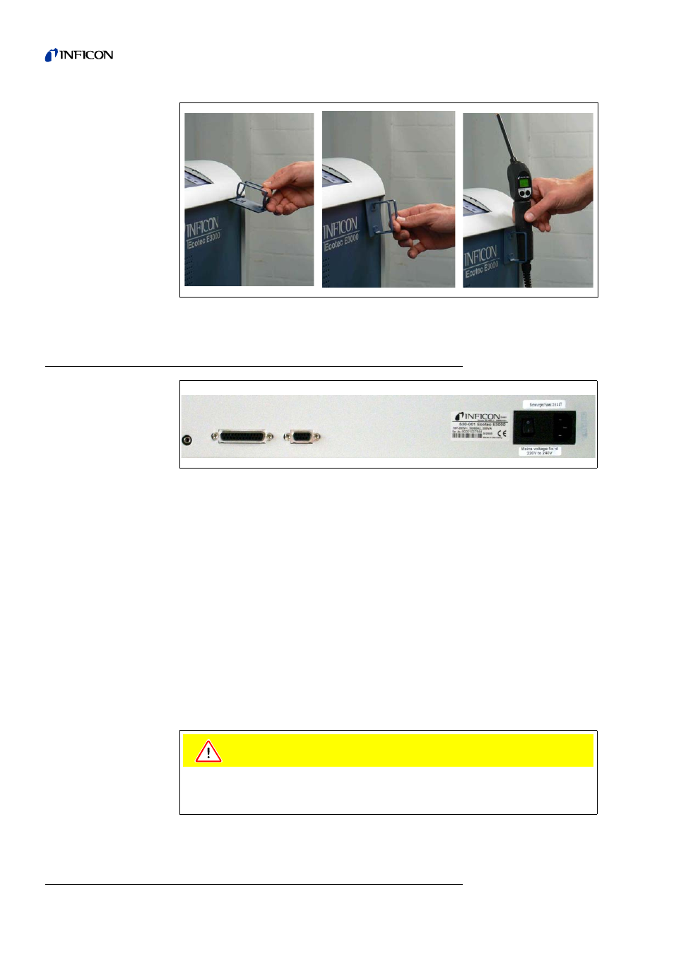 Electrical connections, N in, Fig. 1-8 | 3 electrical connections, Caution | INFICON Protec P3000(XL) Helium Leak Detector User Manual | Page 26 / 132