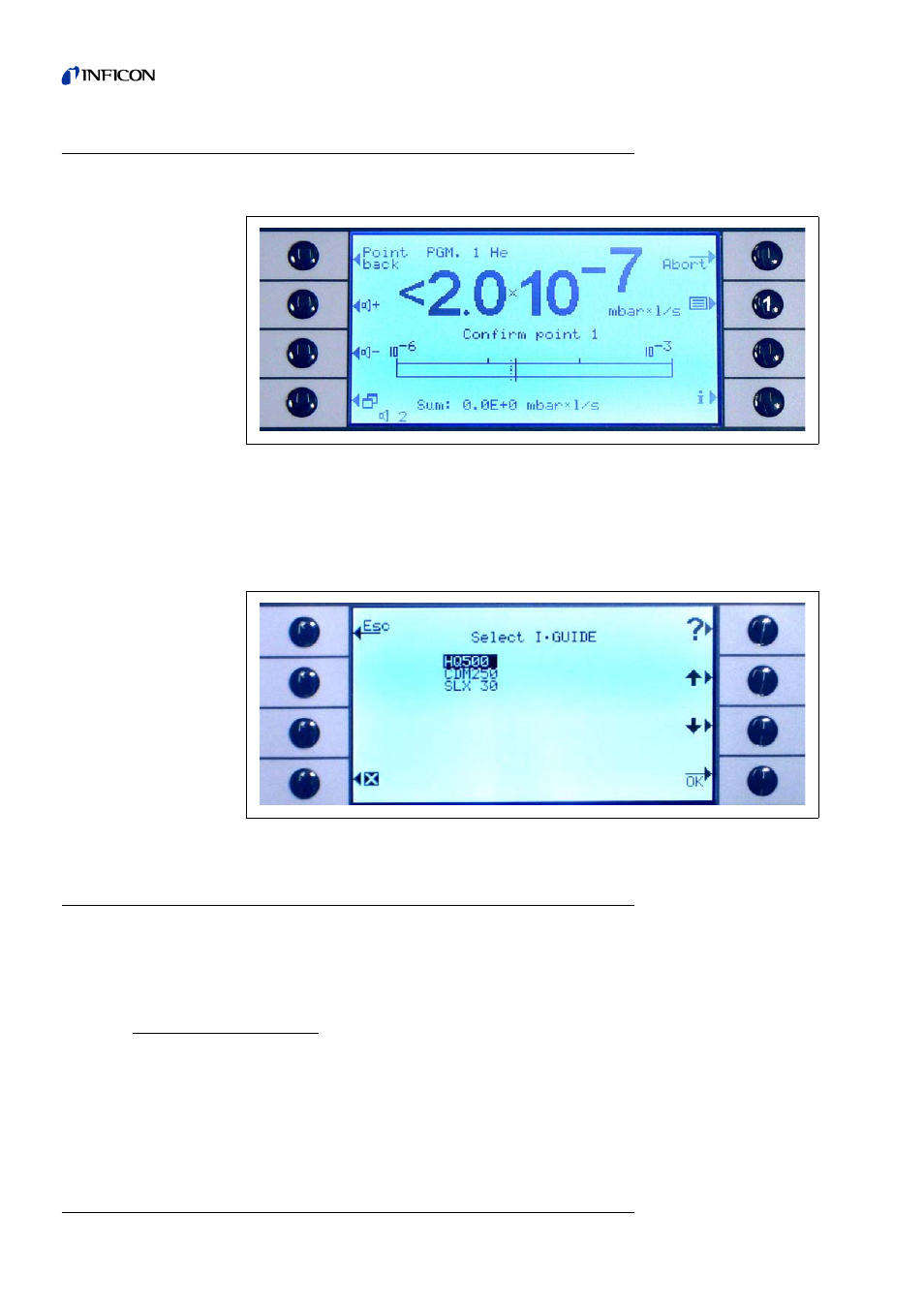 Selecting an i•guide program, Using an i•guide program, 2 selecting an i•guide program | 3 using an i•guide program | INFICON Protec P3000(XL) Helium Leak Detector User Manual | Page 44 / 132