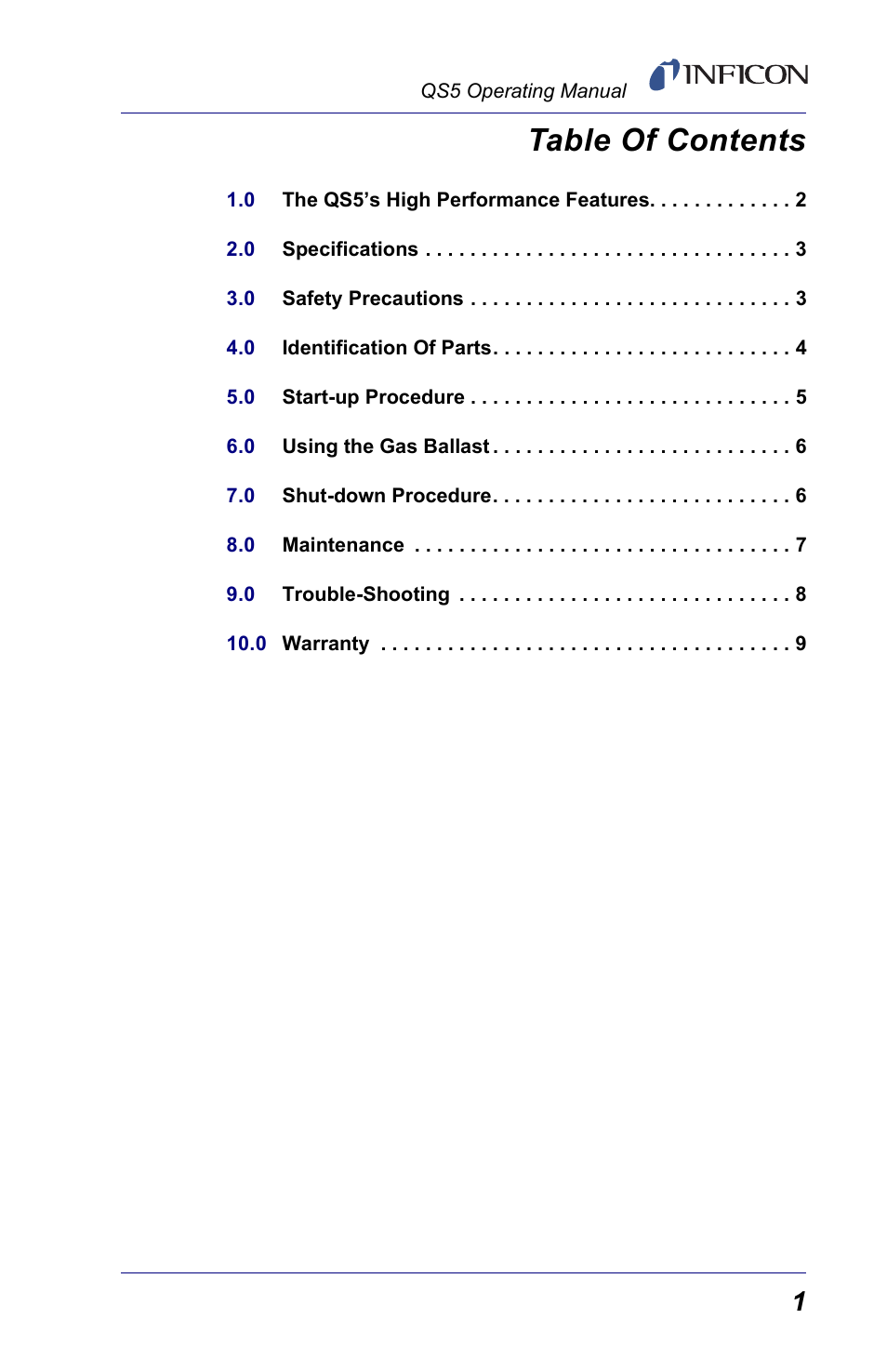 INFICON QS5 User Manual | Page 3 / 12