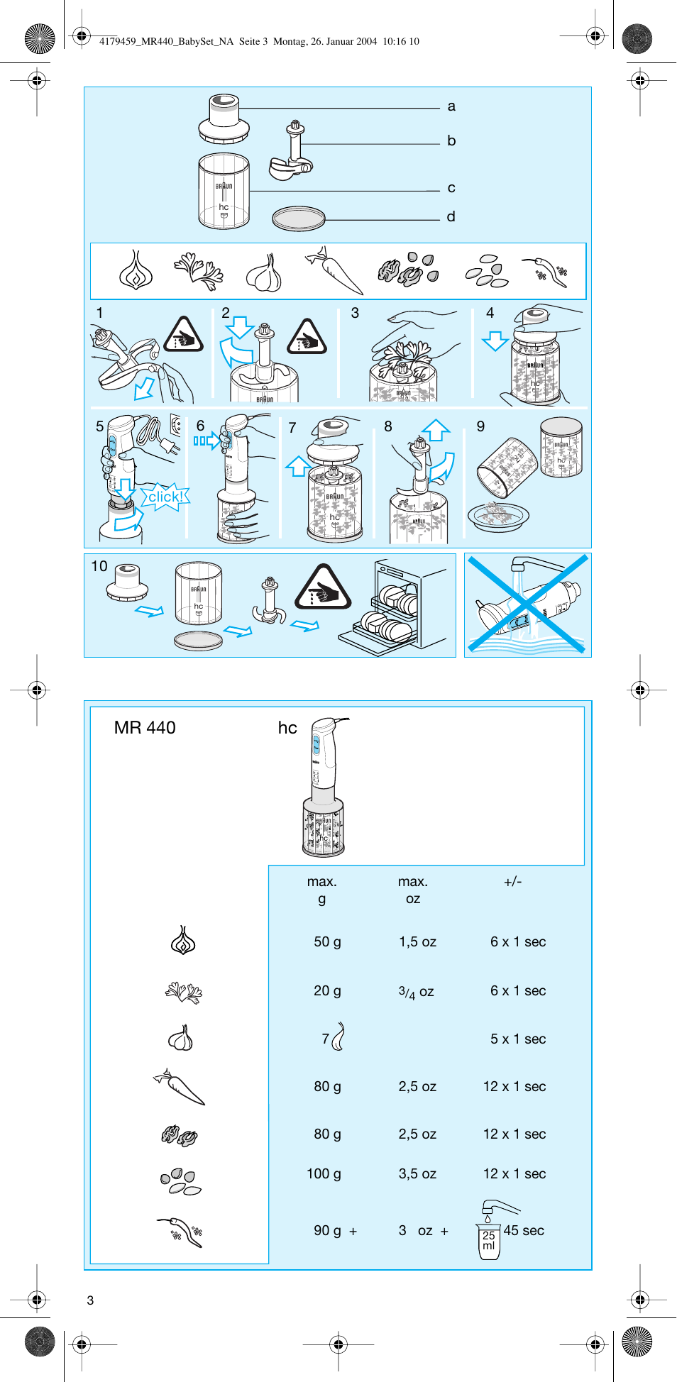 Mr 440 | Braun MR 440 HC User Manual | Page 3 / 13