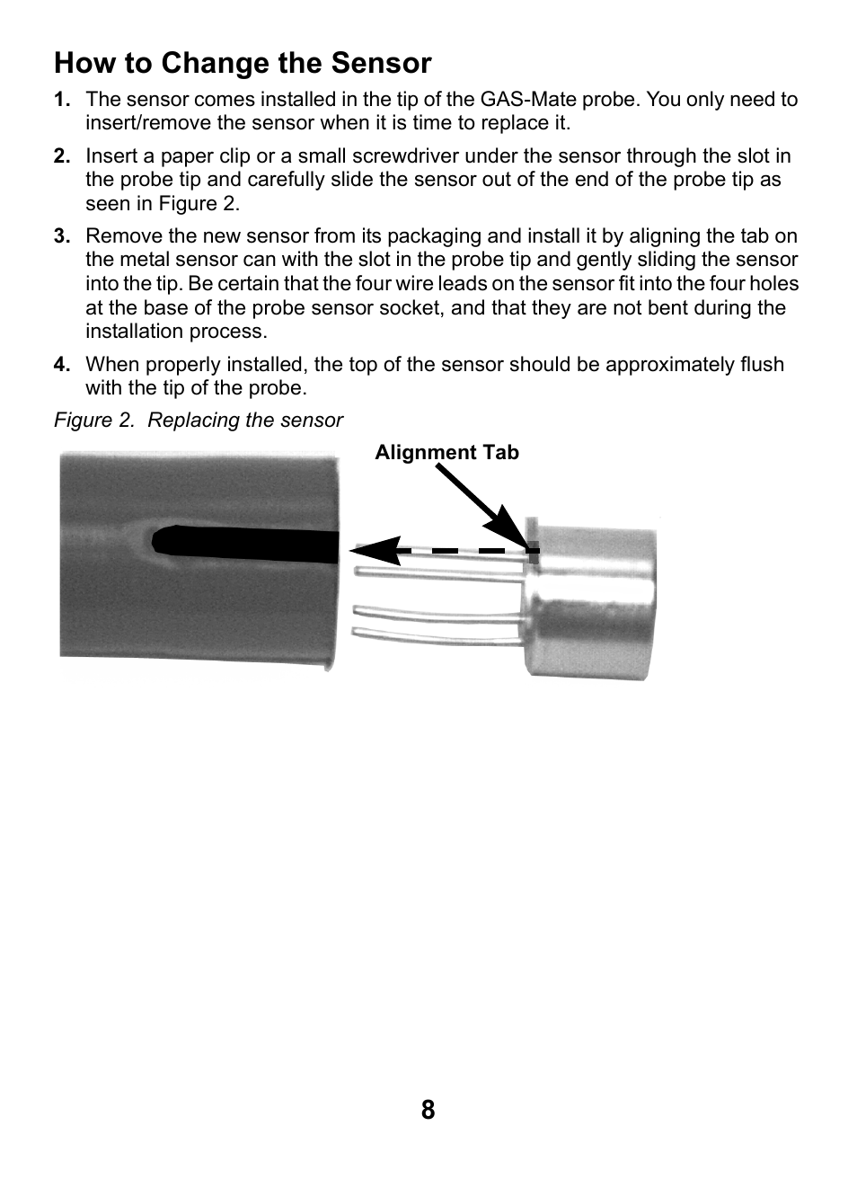 How to change the sensor | INFICON GAS-Mate Combustible Gas Leak Detector User Manual | Page 8 / 12