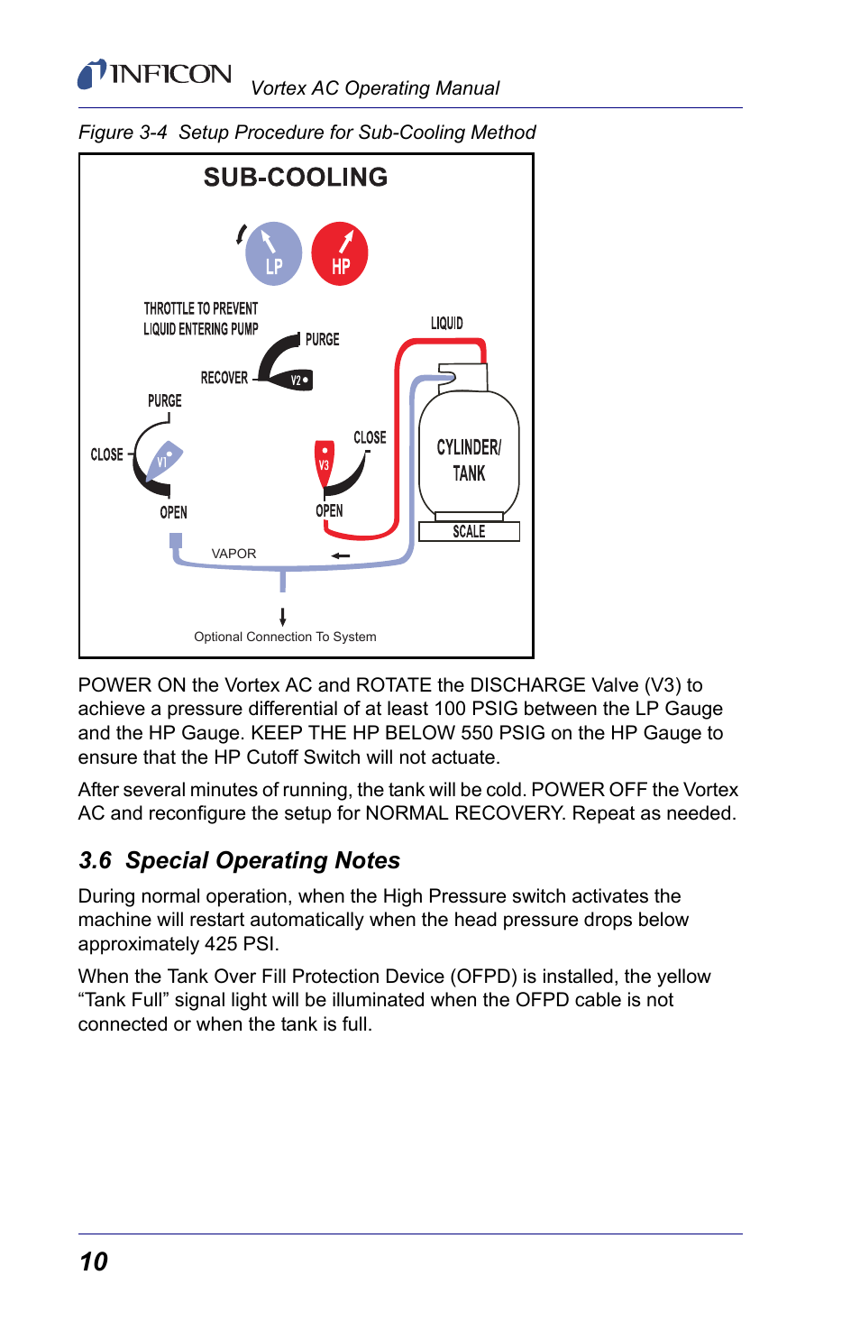 6 special operating notes | INFICON Vortex AC Refrigerant Recovery Machine 115V User Manual | Page 12 / 20