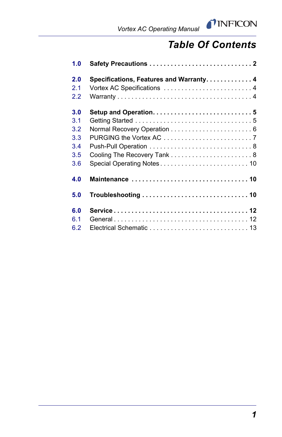 INFICON Vortex AC Refrigerant Recovery Machine 230V User Manual | Page 3 / 16