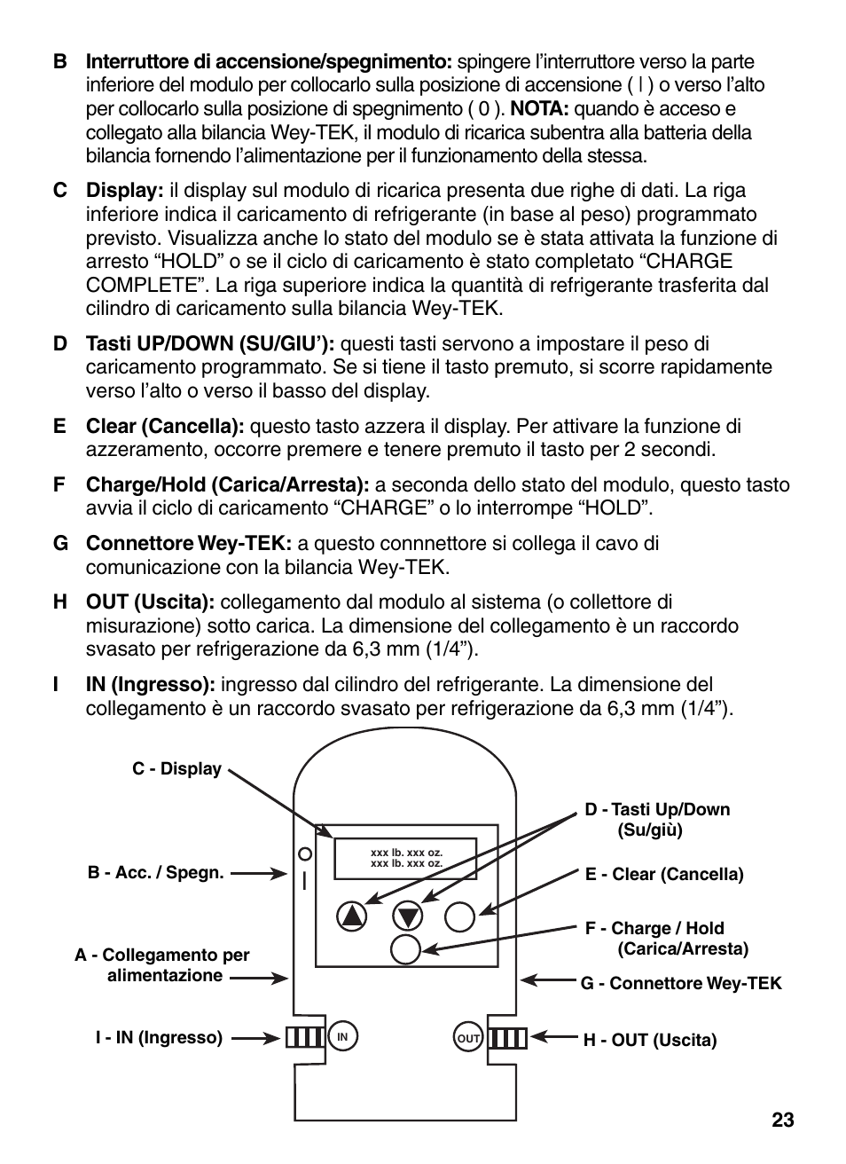 INFICON Wey-TEK Refrigerant Charging Scale & Optional Charging Module User Manual | Page 23 / 44
