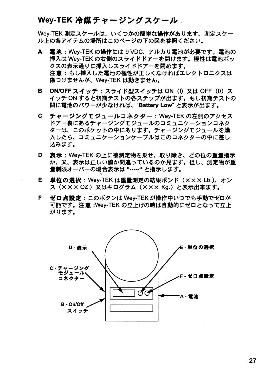 INFICON Wey-TEK Refrigerant Charging Scale & Optional Charging Module User Manual | Page 27 / 44