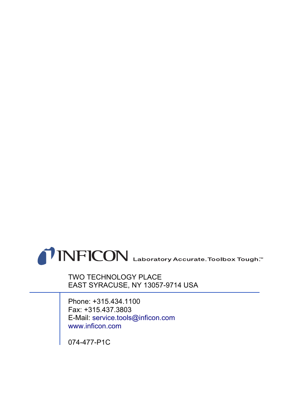 INFICON TEK-Mate Refrigerant Leak Detector User Manual | Page 12 / 12