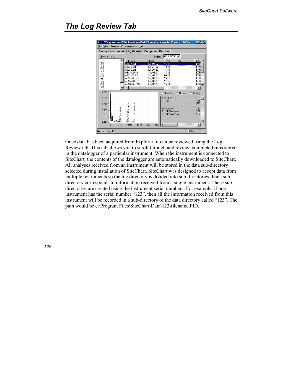 The log review tab | INFICON Explorer Portable Gas Chromatograph User Manual | Page 130 / 369