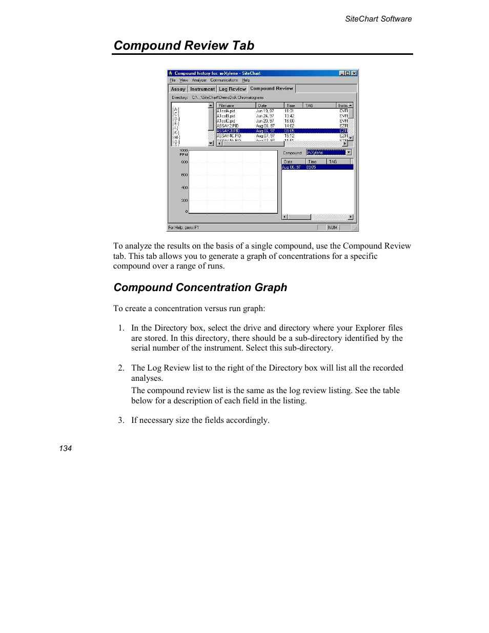 Compound review tab, Compound concentration graph | INFICON Explorer Portable Gas Chromatograph User Manual | Page 136 / 369